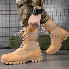Men's Military Style High Top Boots Non Slip Lace Up Shoes