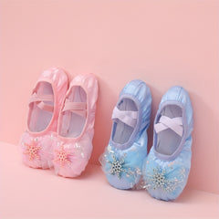 Soft Bottom Ballet Dancing Shoes for Girls with Snow Flask Decor