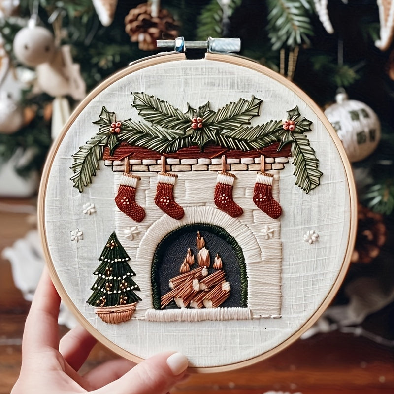 Christmas Embroidery Kit for Adults and Beginners - Seasonal Decoration DIY Set