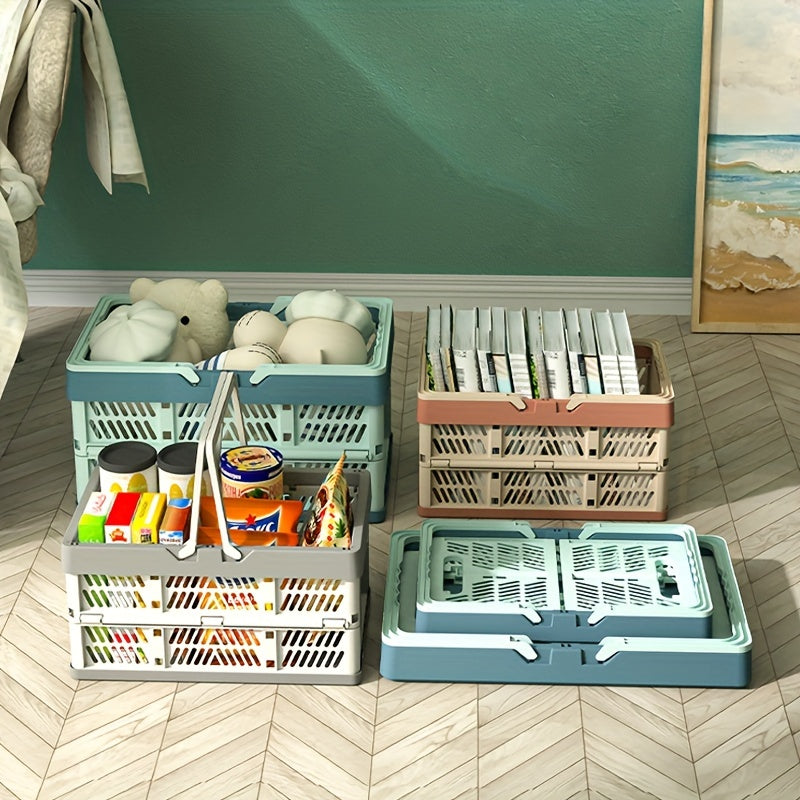 Large Foldable Plastic Storage Box - Ideal for Home Office and Outdoor Use