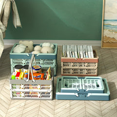 Large Foldable Plastic Storage Box - Ideal for Home Office and Outdoor Use