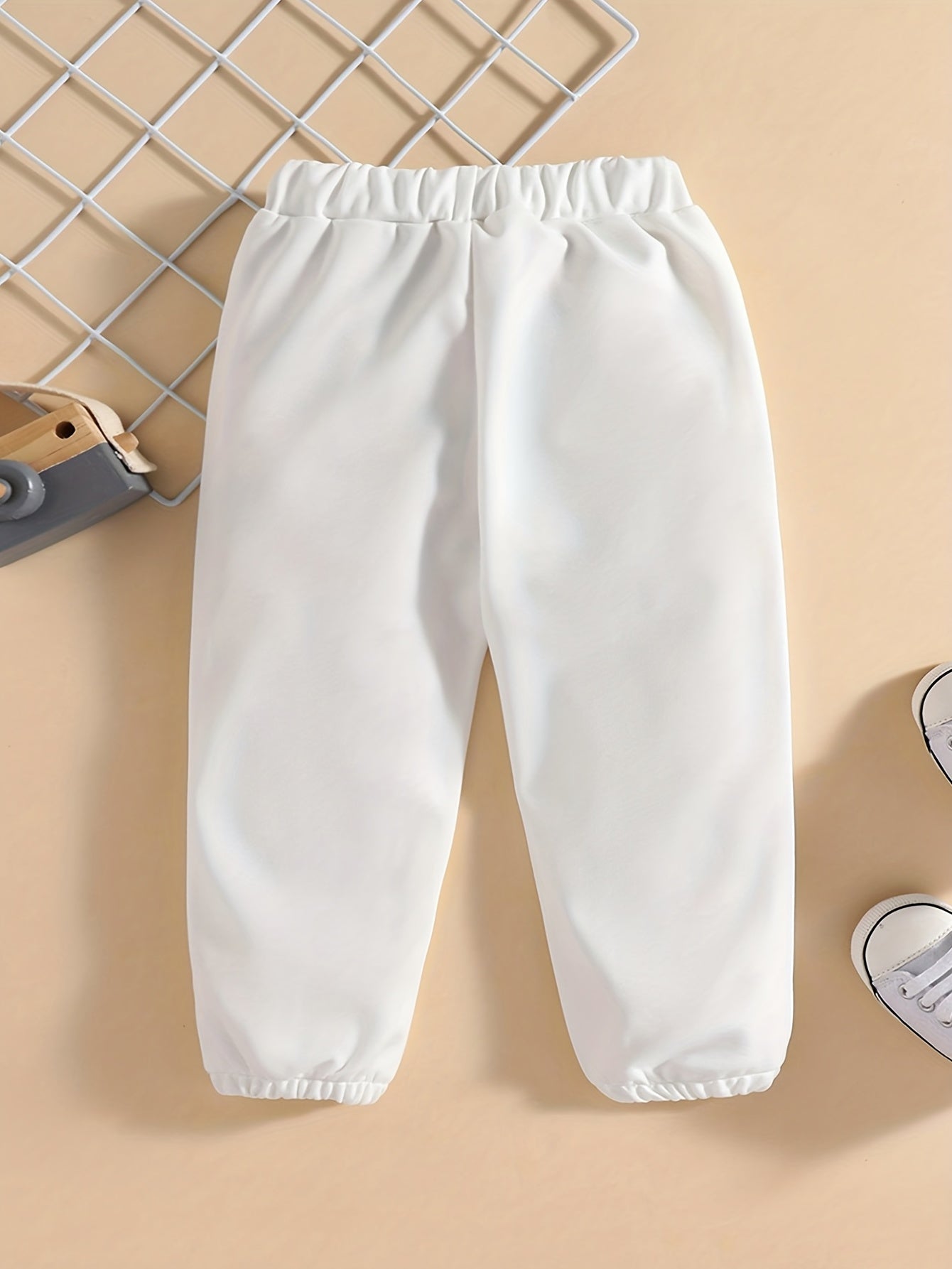 Baby Girls Casual Plain Elastic Waist Sports Pants