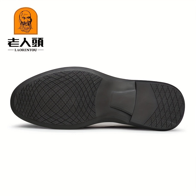 LAORENTOU Men's Leather Beach Sandals Non Slip Comfy Summer Shoes