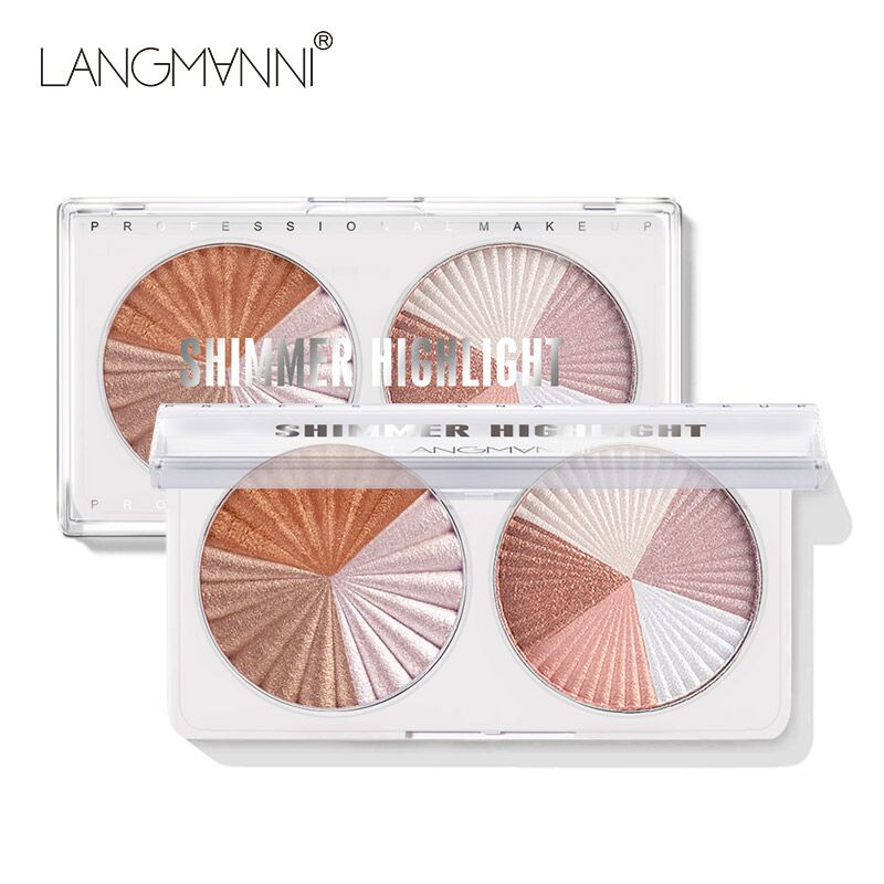 LANGMANNI Double Disc Crystal Highlighter Bronzers Palette