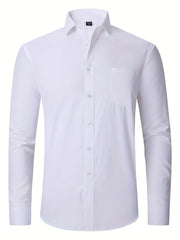 Men's Classic Button Up Shirt with Chest Pocket