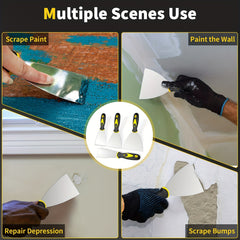 Stainless Steel Putty Knife Set for Drywall Repair and Wallpaper Removal