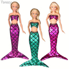 3 Mermaid Swimsuits for 29-21 cm Dolls