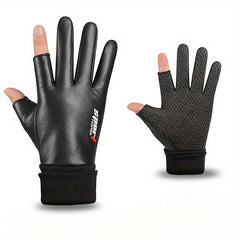 Waterproof Faux Leather Gloves for Outdoor Cycling & Skiing