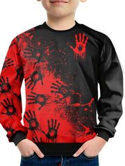 Boys Hand 3D Print Sweatshirt Kids Street Wear Casual Round Neck