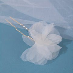 Girls Fairy Silk Flower Hairpin U Shape Tassel Hairpin