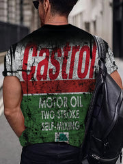 Retro 3D Motorcycle Graphic Print Men's Crew Neck T Shirt for Summer