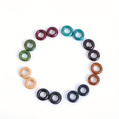50pcs 13MM Wooden Hair Rings for Braids Extensions & Jewelry Making