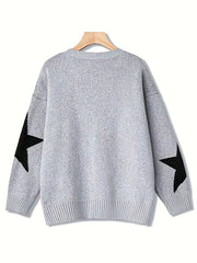 Casual Star Pattern Long Sleeve Pullover Jumper