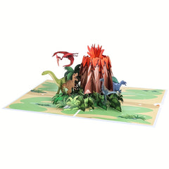 1pc Dinosaurs Pop Up Card for Birthday Father Mother Children Youth