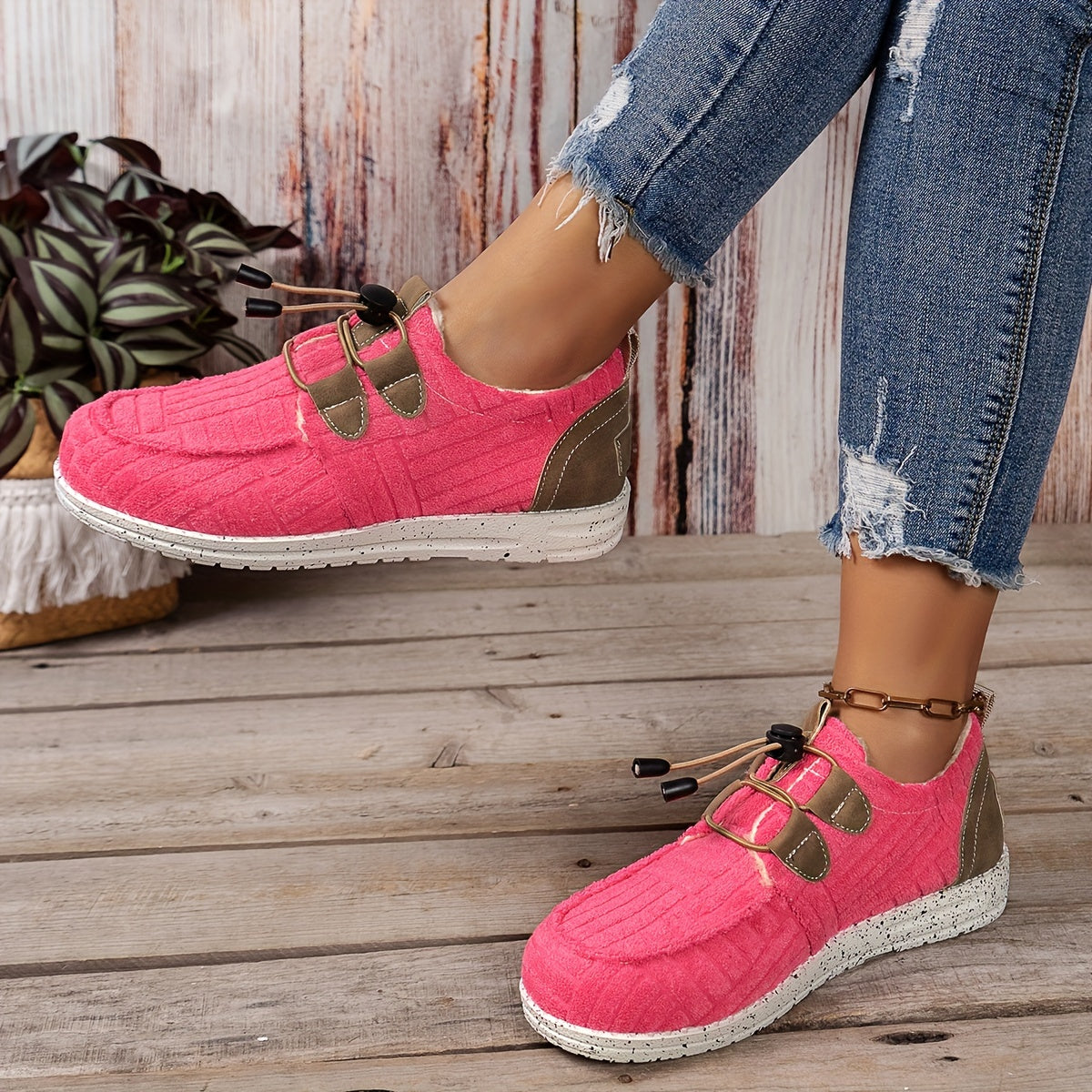 Thickened Warm Ankle Snow Boots Flat Sneakers