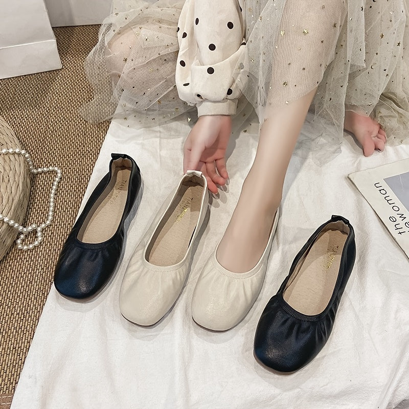 Women's Soft Sole Flat Shoes Faux Leather Ballet Shoes