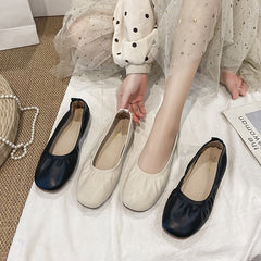 Women's Soft Sole Flat Shoes Faux Leather Ballet Shoes