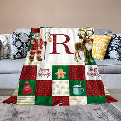 Christmas Santa Blanket Lightweight Warm Flannel Sofa Bedroom Chair