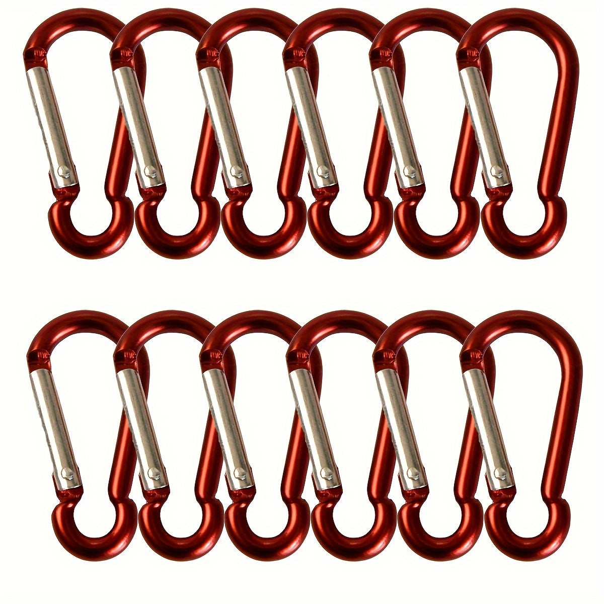 12pcs Aluminum Carabiner Snap Hook Keychain Outdoor Camping