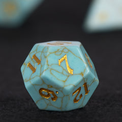 7pcs Green Emerald Dices Minimalist Style for Board Games