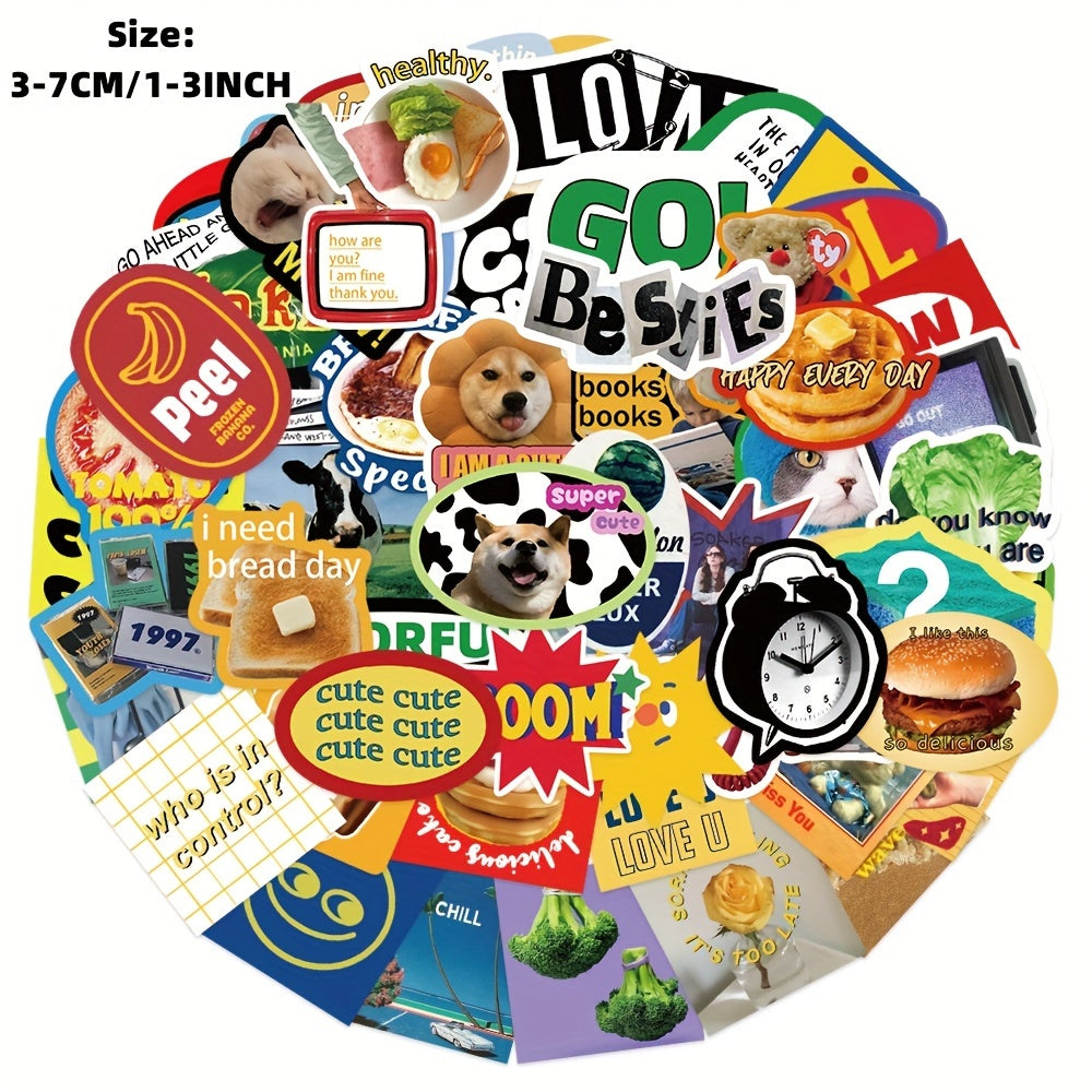60pcs Graffiti Stickers Laptop Helmet Cup Waterproof Decoration Stickers