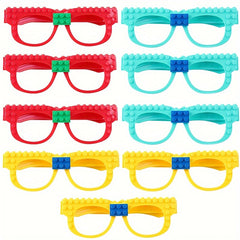 3pcs Building Blocks Glasses Baseboard Frame DIY Toy Christmas Gift