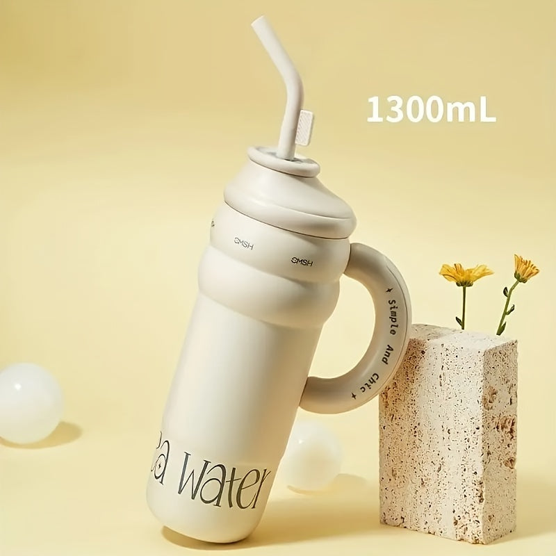 1300ml Stainless Steel Water Bottle with Straw