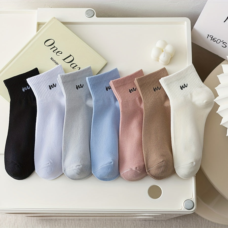 Letter Print Socks Soft & Comfy Short Socks Women's Stockings