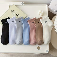 Letter Print Socks Soft & Comfy Short Socks Women's Stockings