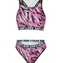 Letter Print Bra & Panties Set