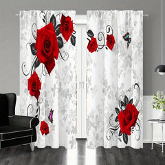 Butterfly Flower Pattern Curtains for Home Decor