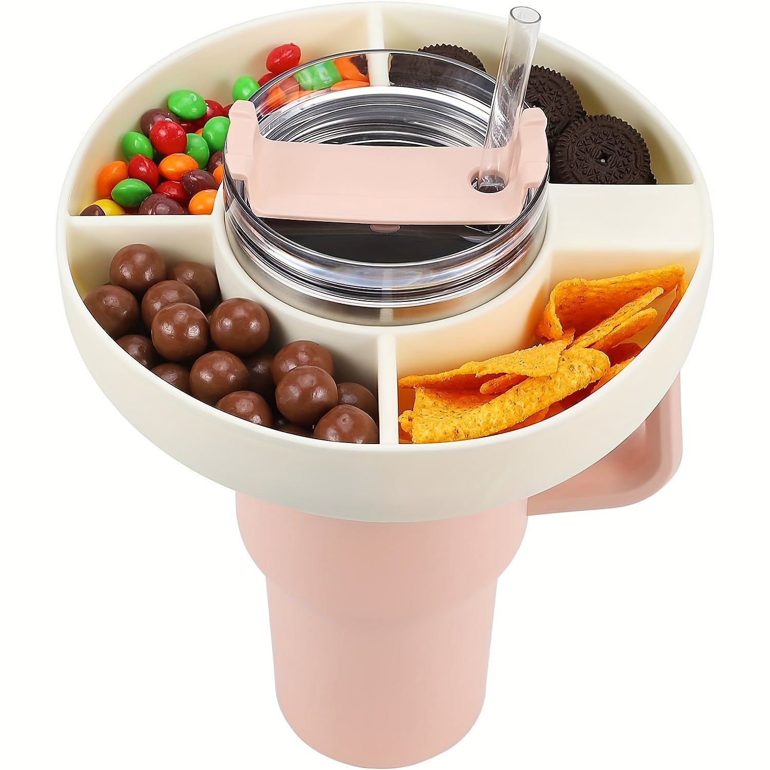 Silicone Snack Tray Ring For 40oz Cup 4 Grids Snack Bowl
