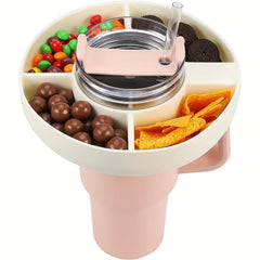 Silicone Snack Tray Ring For 40oz Cup 4 Grids Snack Bowl