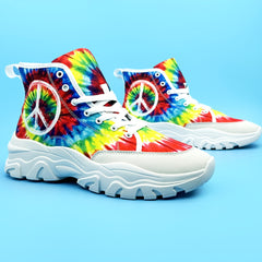 Colorful High Top Heighten Skate Shoes Wear Resistance Thermal Sneakers