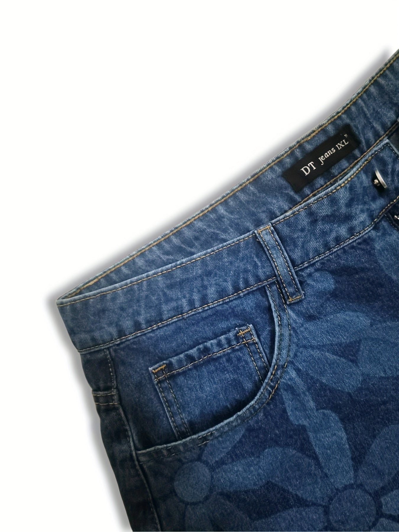 Women's Plus Floral Print High Rise Denim Shorts