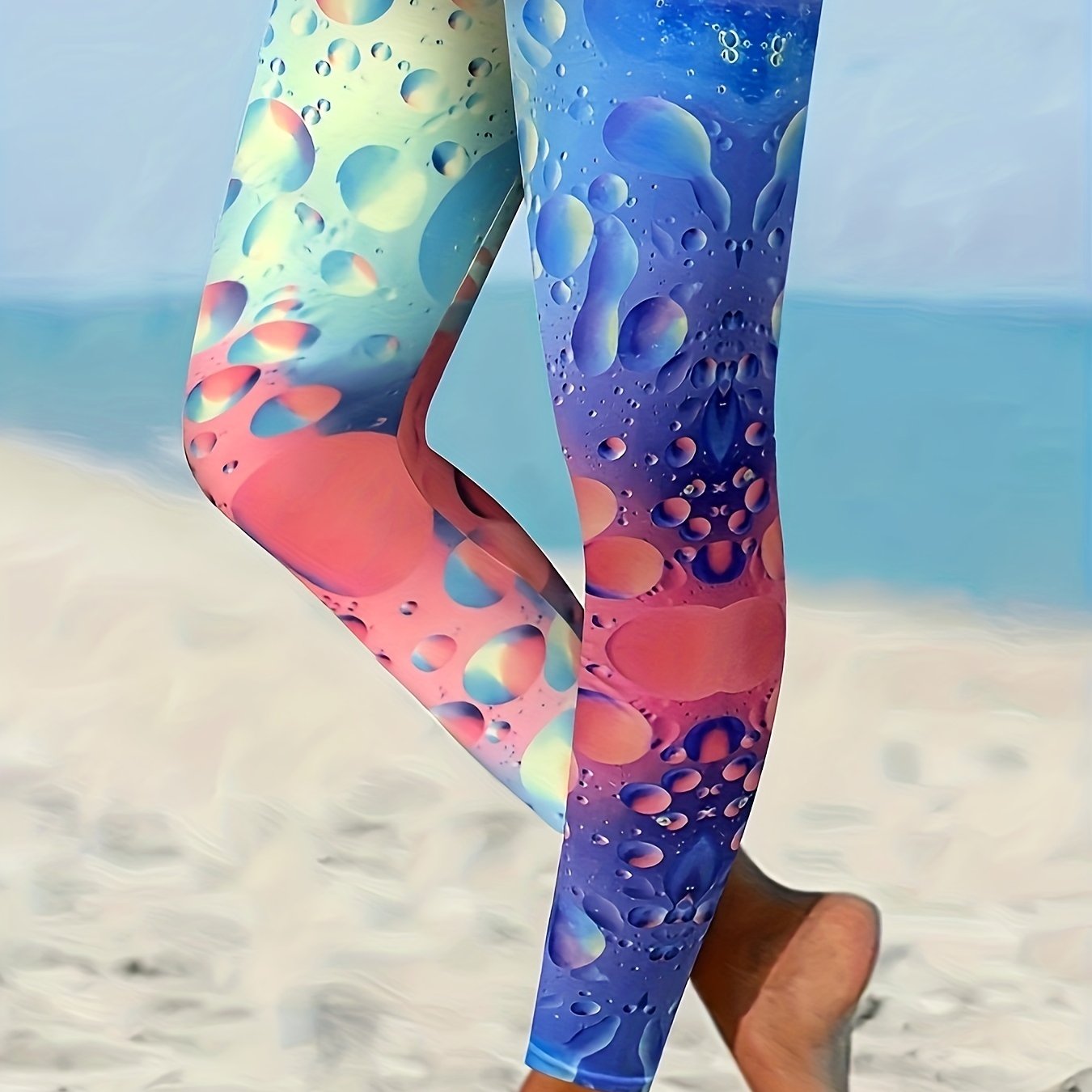 Women's Plus Ombre & Drop Print Leggings