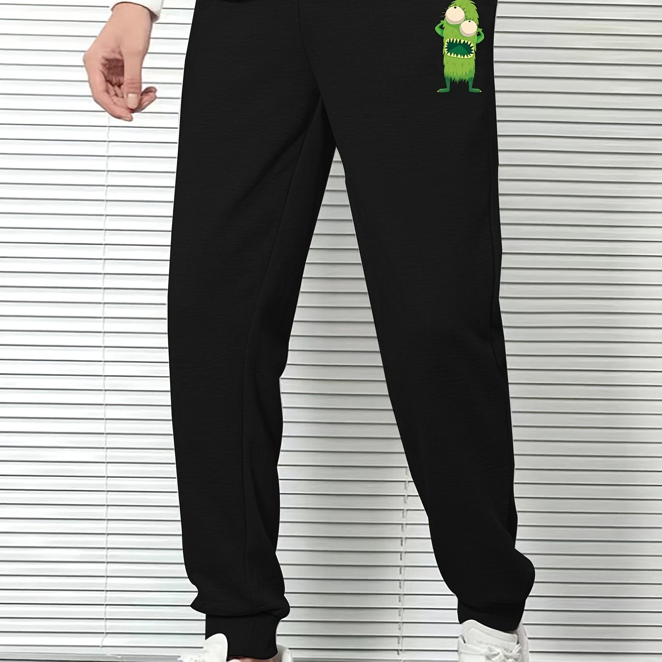 Men s Casual Cartoon Print Elastic Waist Sports Pants