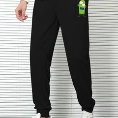 Men s Casual Cartoon Print Elastic Waist Sports Pants