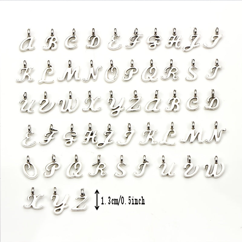 26pcs Antique Silvery Letters Bracelet Pendant Set