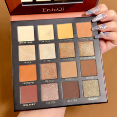 16 Shades Brown Golden Eyeshadow Palette for Daily Makeup