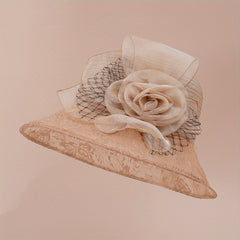 French Style Hat Summer Lace Mesh Bucket Hat Men's And Women's Retro Top Hat