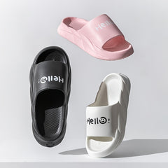 Letter Print Quick Dry Slides Couple Comfort Slippers