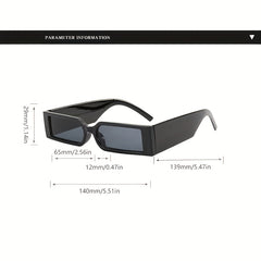 Square Rectangle Small Frame Sunglasses Vintage Retro Tinted Lens Sun Glasses