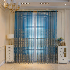 Euro Geometric Sheer Curtain for Living Room Bedroom