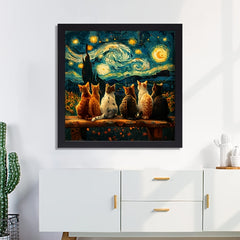 1000pcs Starry Night Sky Cat Puzzle Jigsaw Game for Ages 14 DIY Home Decor
