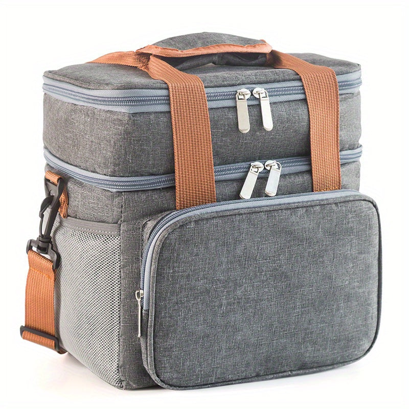 Large Capacity Double Layer Picnic Bag for Outdoor Travel