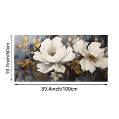 Golden Leaf Floral Canvas Wall Art