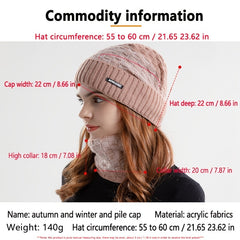 Knitting Beanie Scarf Set Winter Wool Cap Hat Collar Women Men's Ear Muffs