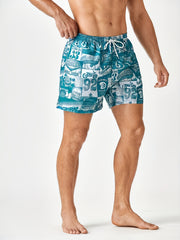 Men's Quick Dry Board Shorts With Mesh Lining & Pockets