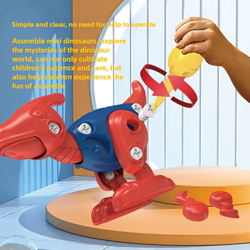 Kids Dinosaur Building Toy Set with Screws Educational Gift